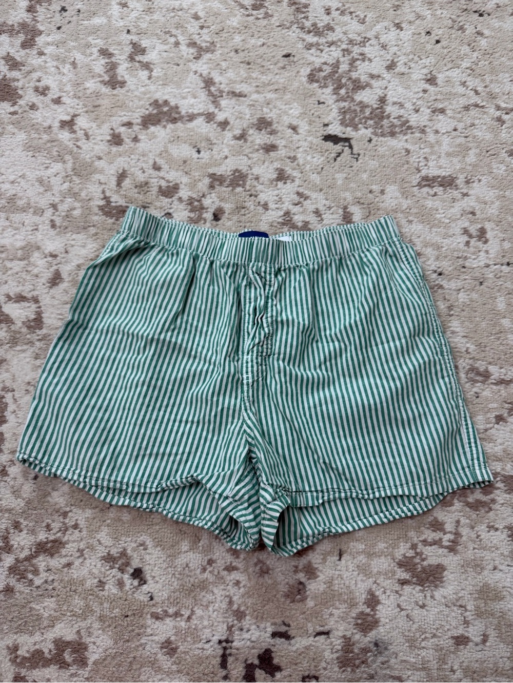 Old Navy white and green striped boxer shorts